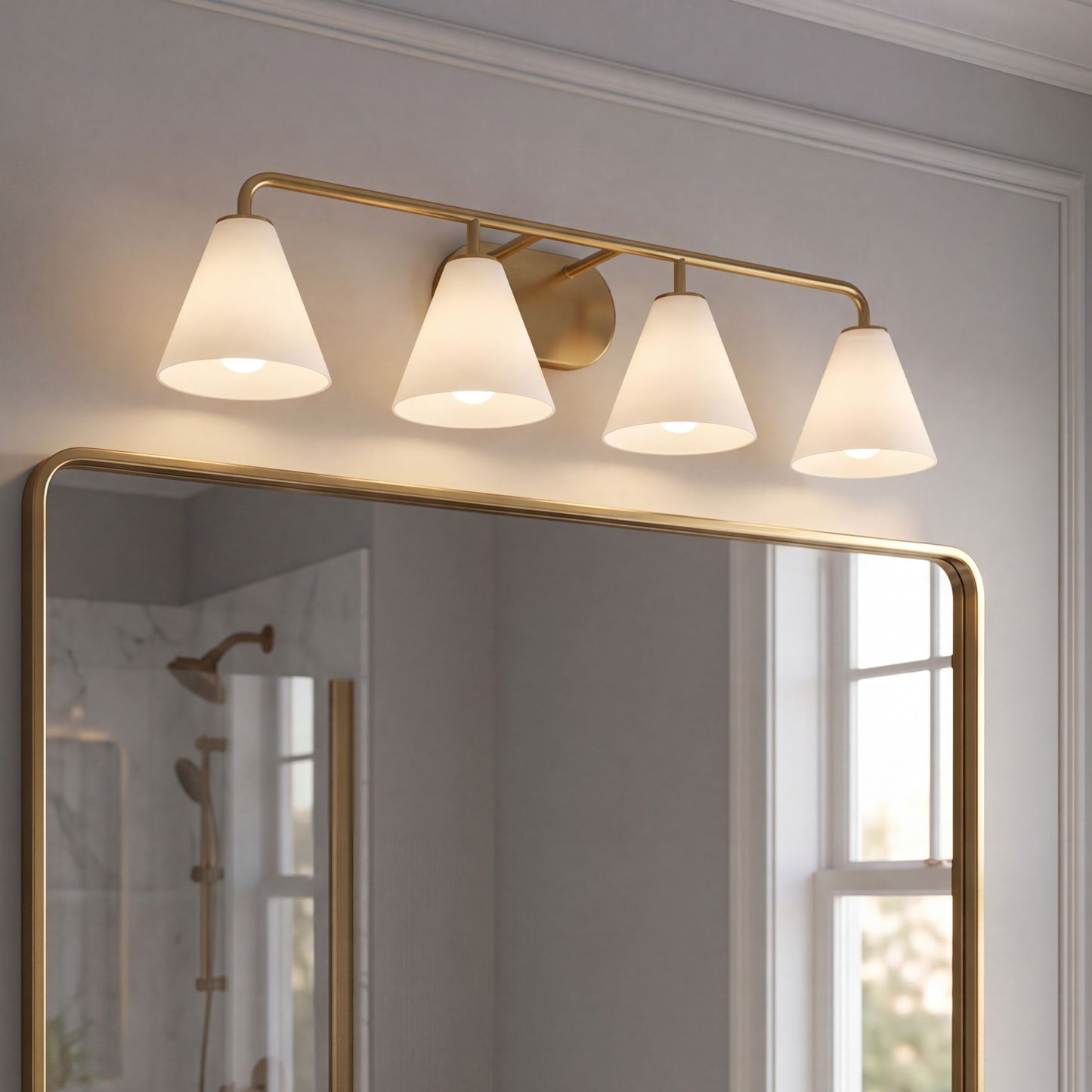 Blair 4-Light Bathroom Vanity Light in Warm Brass