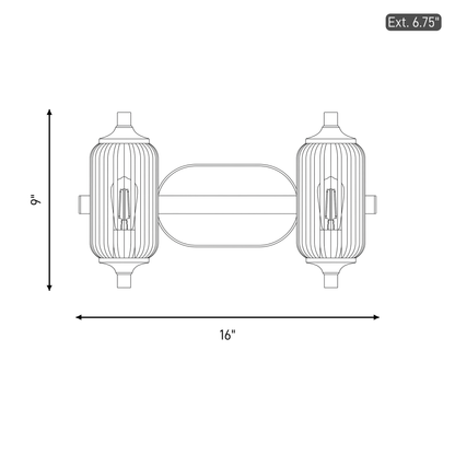 Holton 2-Light Bathroom Vanity Light