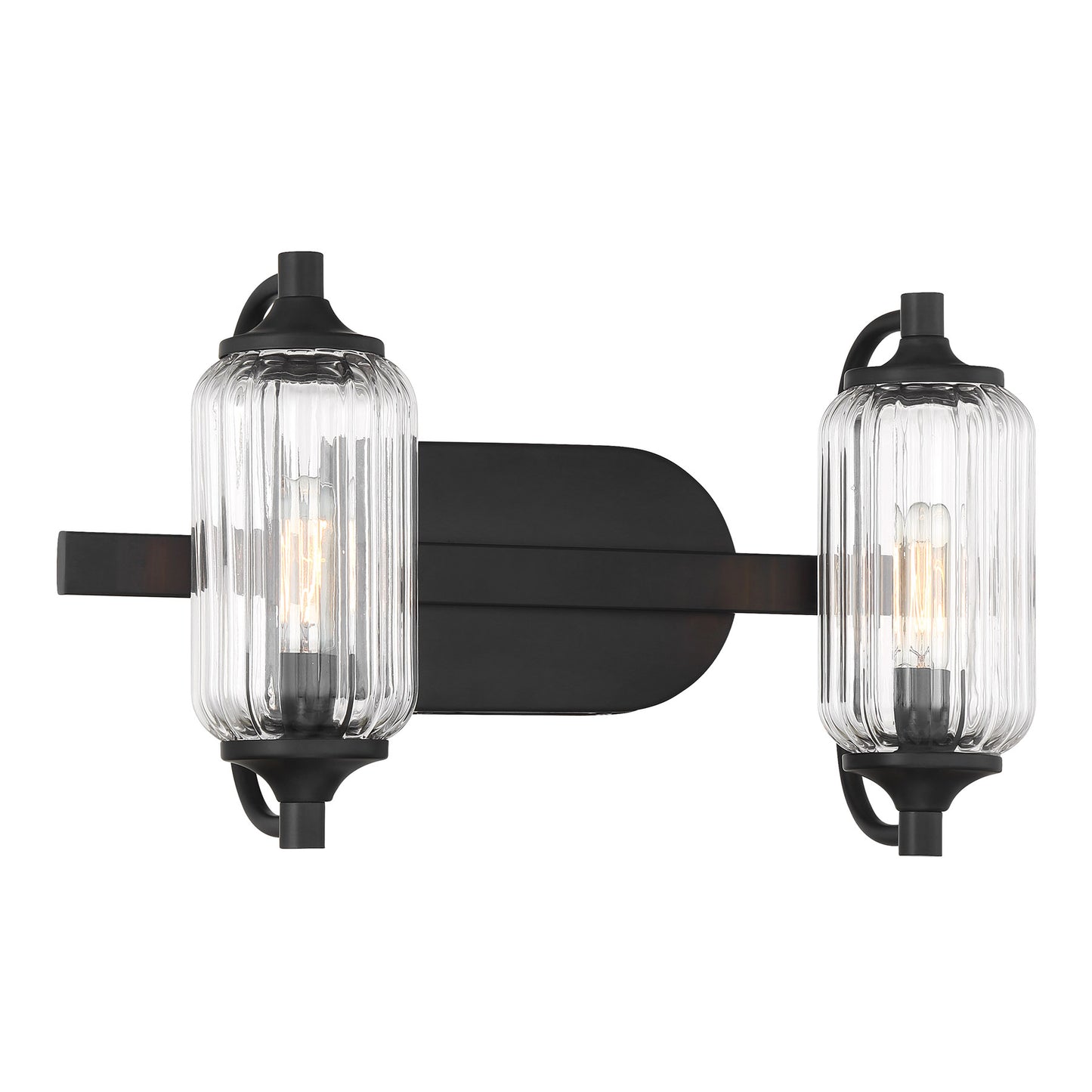 Holton 2-Light Bathroom Vanity Light in Matte Black