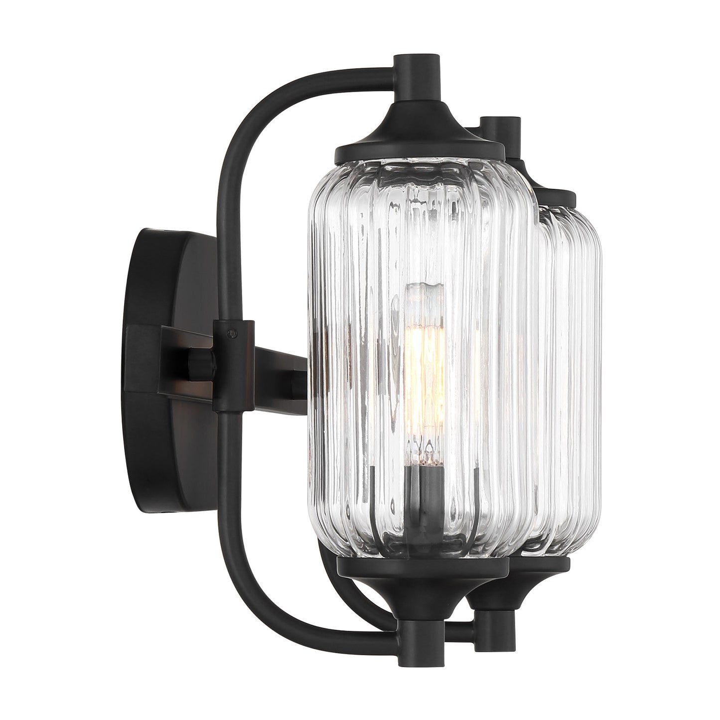 Holton 2-Light Bathroom Vanity Light in Matte Black