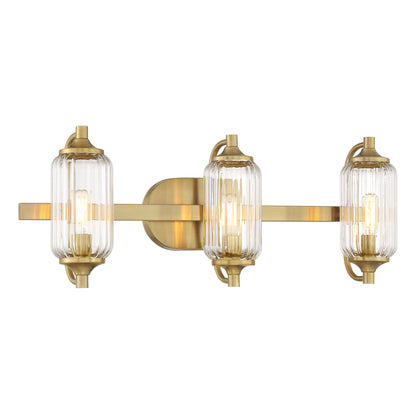 Holton 3-Light Bathroom Vanity Light in Warm Brass