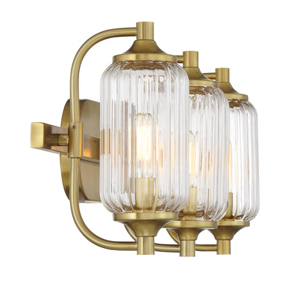 Holton 3-Light Bathroom Vanity Light in Warm Brass
