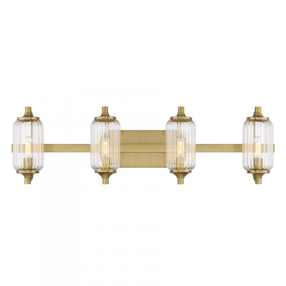 Savoy House Holton 4-Light Bathroom Vanity Light - Warm Brass