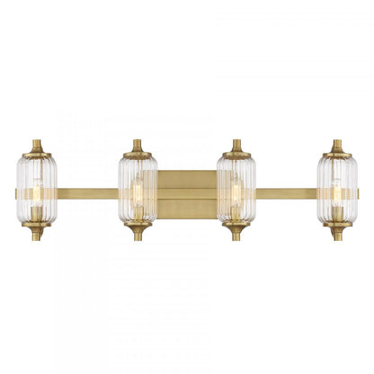 Savoy House Holton 4-Light Bathroom Vanity Light - Warm Brass