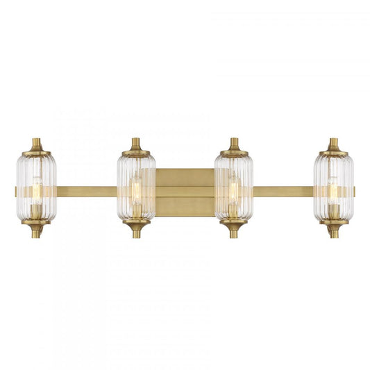Savoy House Holton 4-Light Bathroom Vanity Light - Warm Brass