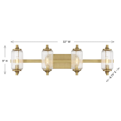 Holton 4-Light Bathroom Vanity Light Warm Brass