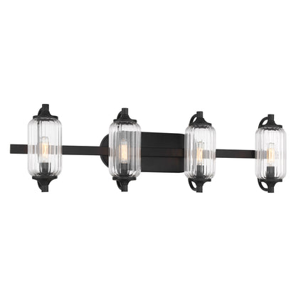 Holton 4-Light Bathroom Vanity Light in Matte Black