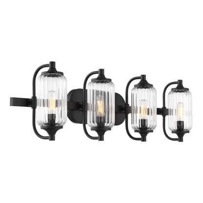 Holton 4-Light Bathroom Vanity Light in Matte Black
