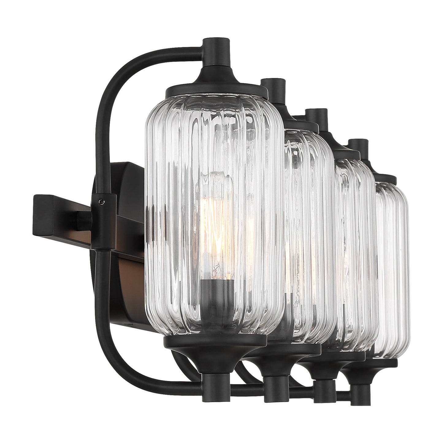 Holton 4-Light Bathroom Vanity Light in Matte Black