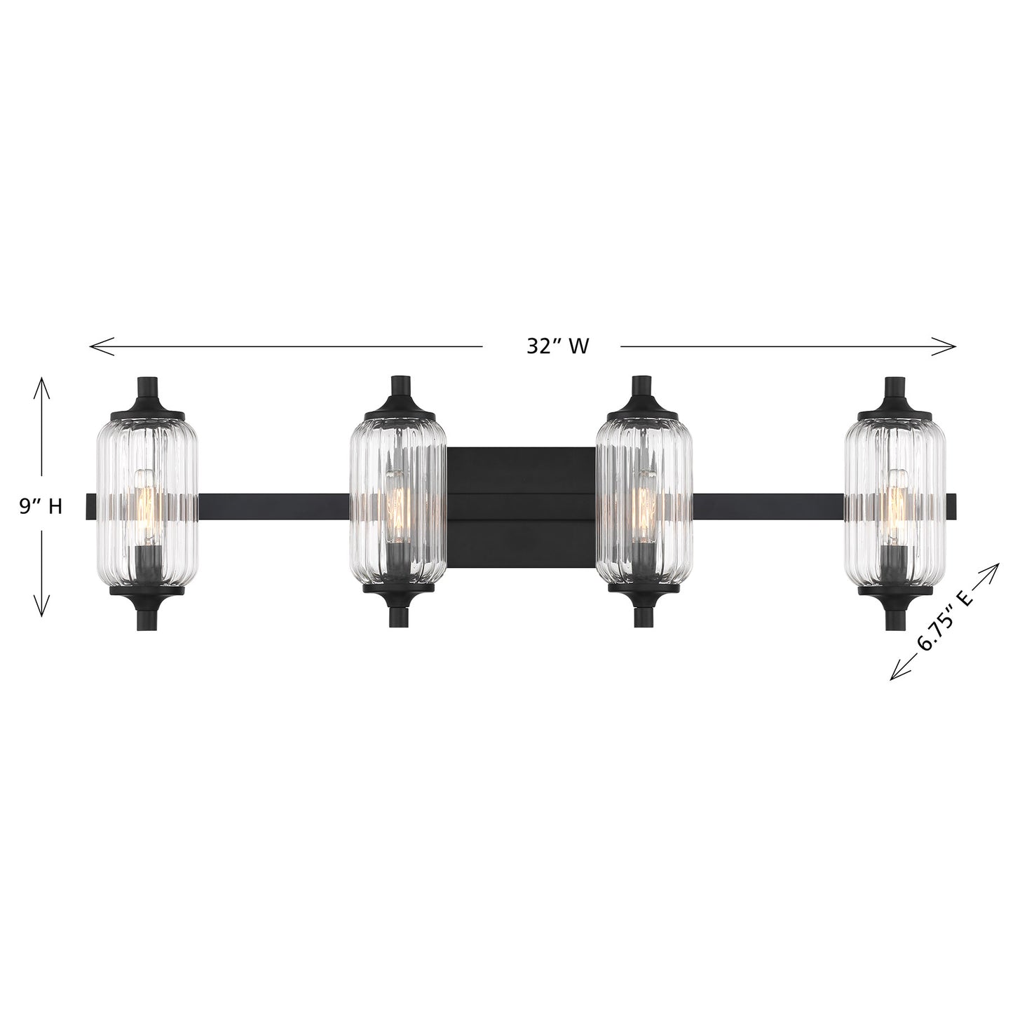 Holton 4-Light Bathroom Vanity Light in Matte Black
