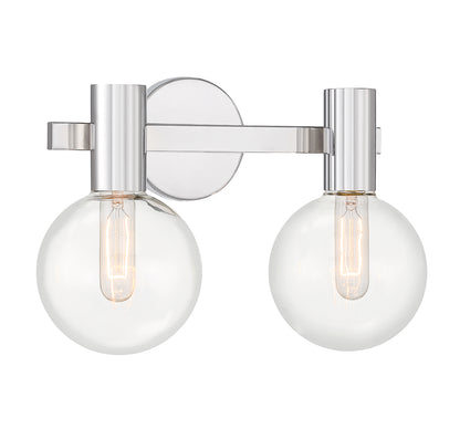 Wright 2-Light Bathroom Vanity Light in Chrome