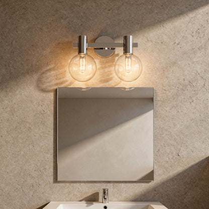 Wright 2-Light Bathroom Vanity Light in Chrome