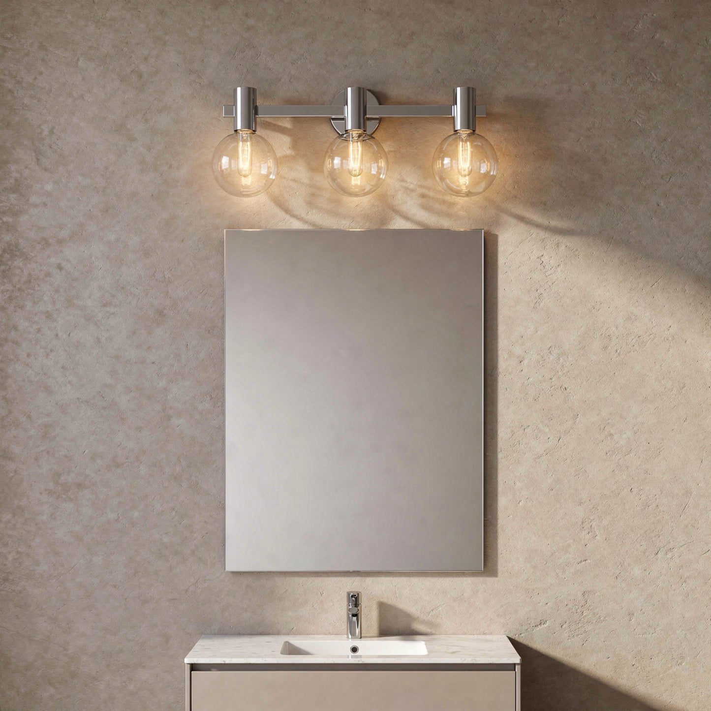 Wright 3-Light Bathroom Vanity Light in Chrome