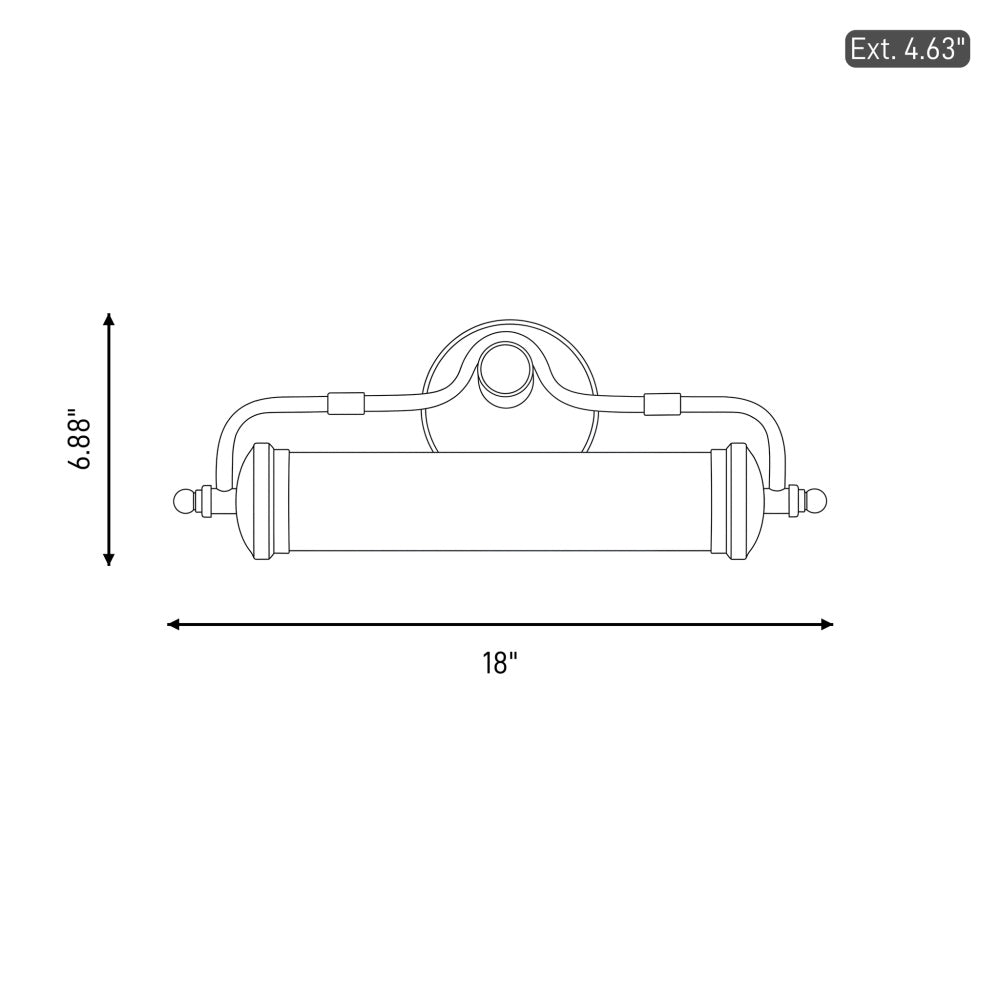 keller 18 led bathroom vanity light in 8 3309 18 128