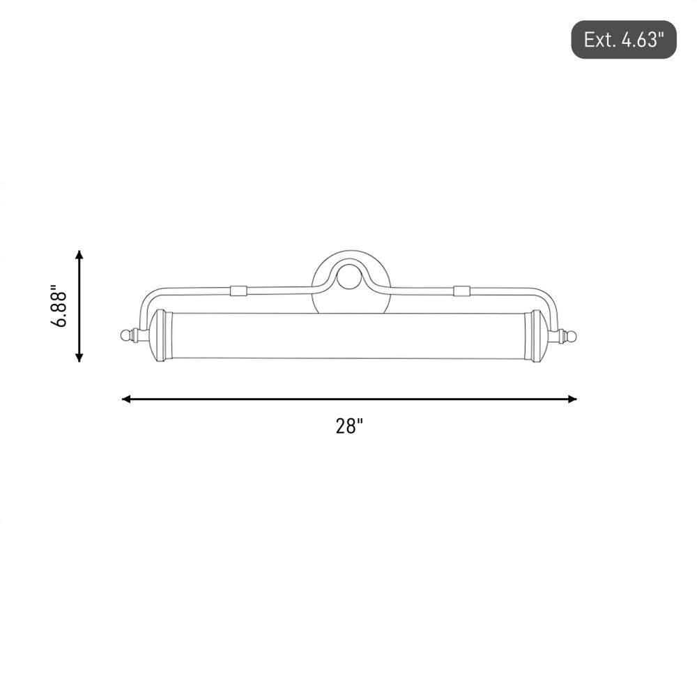 keller 28 led bathroom vanity light in 8 3309 28 128