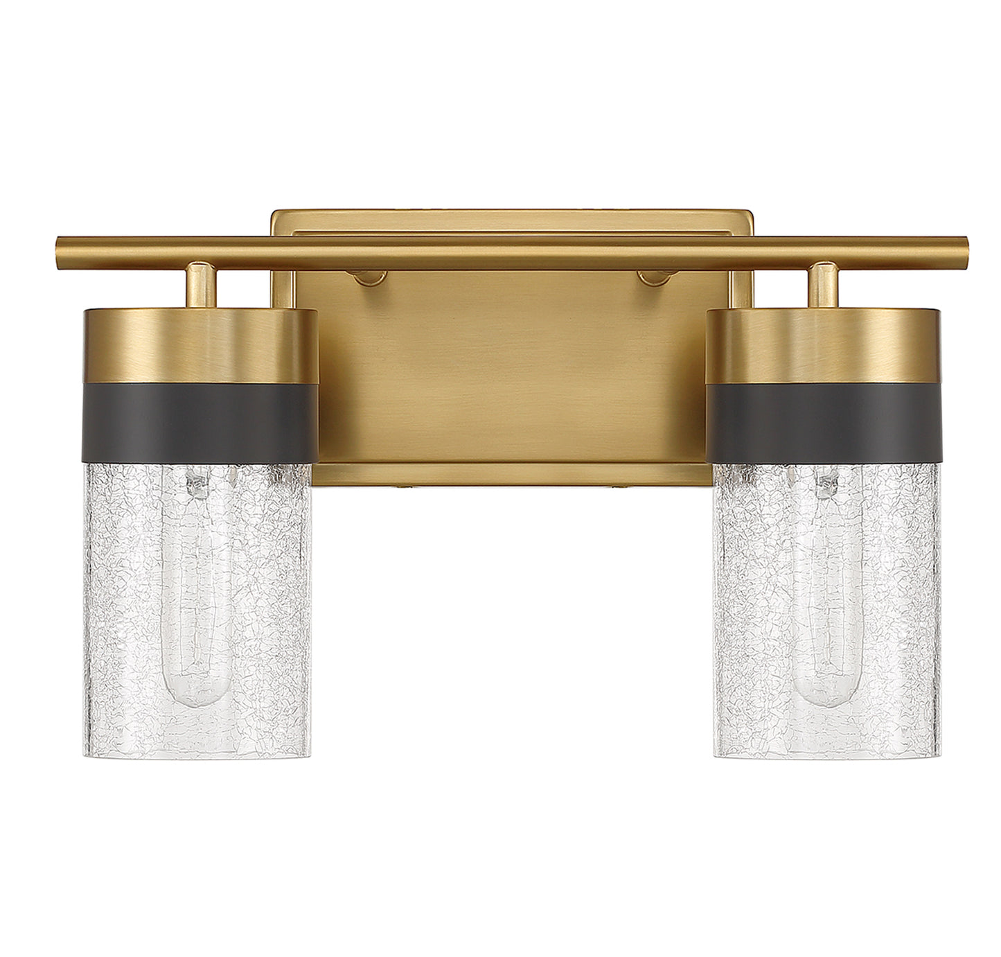 Brickell 2-Light Bathroom Vanity Light in Warm Brass and Black