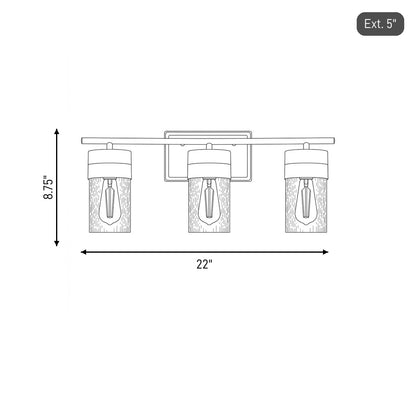 Brickell 3-Light Bathroom Vanity Light in Warm Brass and Black