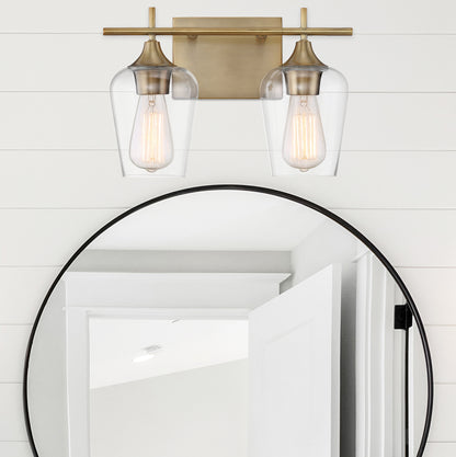 Octave 2-Light Bathroom Vanity Light in Polished Chrome