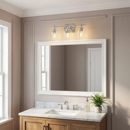 Octave 3-Light Bathroom Vanity Light in Polished Chrome