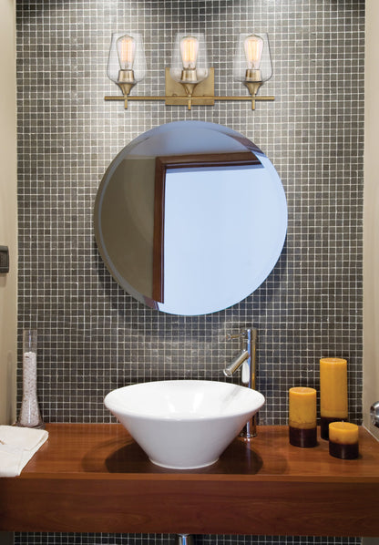 Octave Bath Vanity Light, 3-Light, Warm Brass, Glass Shade, 21"W Savoy House (8-4030-3-322 1MXZX)