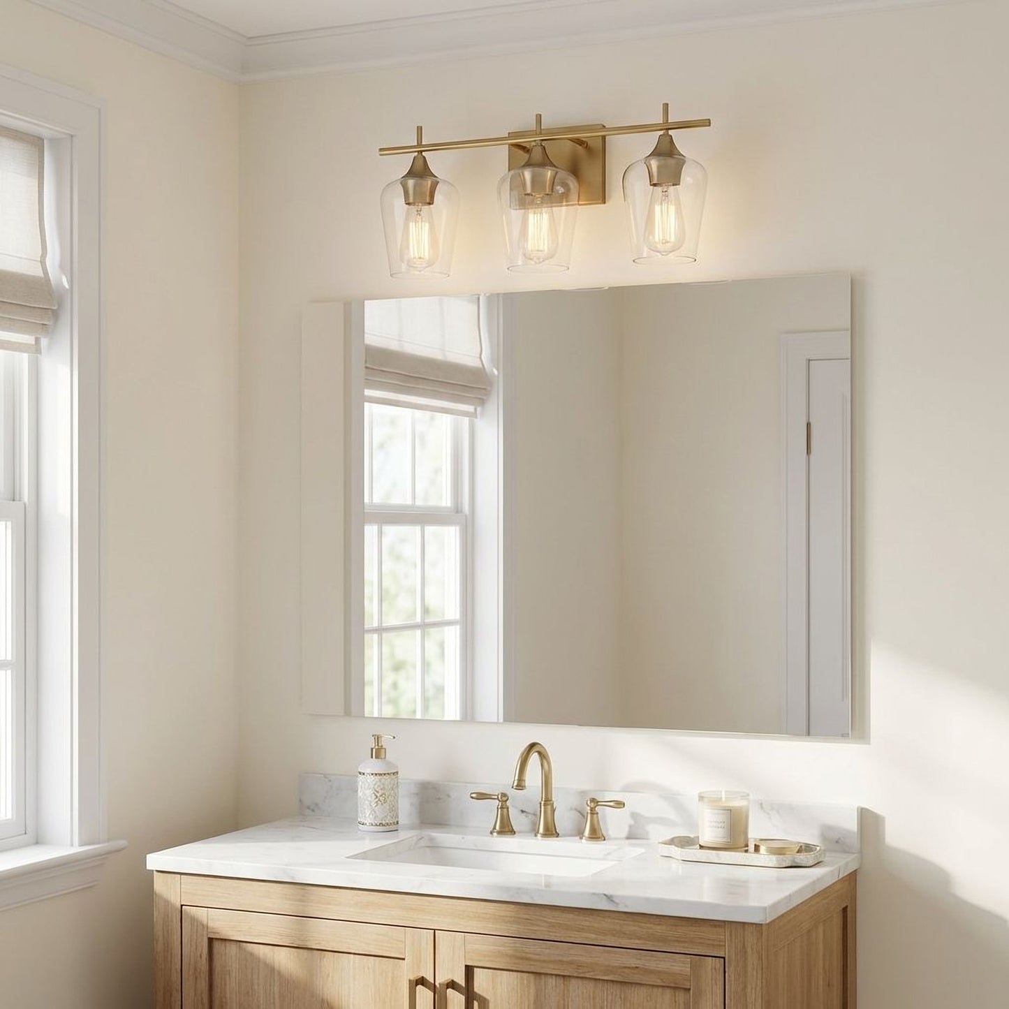Octave 3-Light Bathroom Vanity Light in Polished Chrome