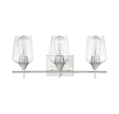 Octave 3-Light Bathroom Vanity Light in Polished Chrome