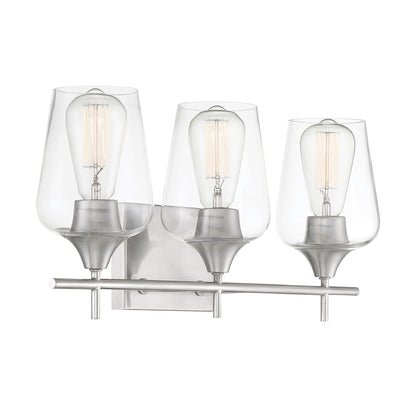 Octave 3-Light Bathroom Vanity Light in Polished Chrome