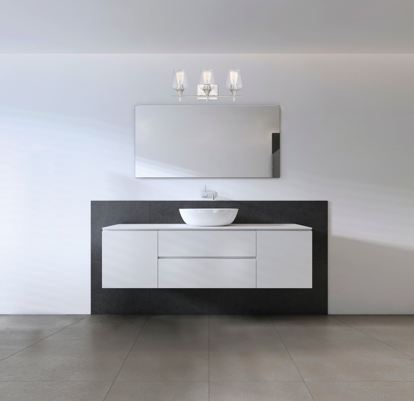Octave 3-Light Bathroom Vanity Light in Polished Chrome