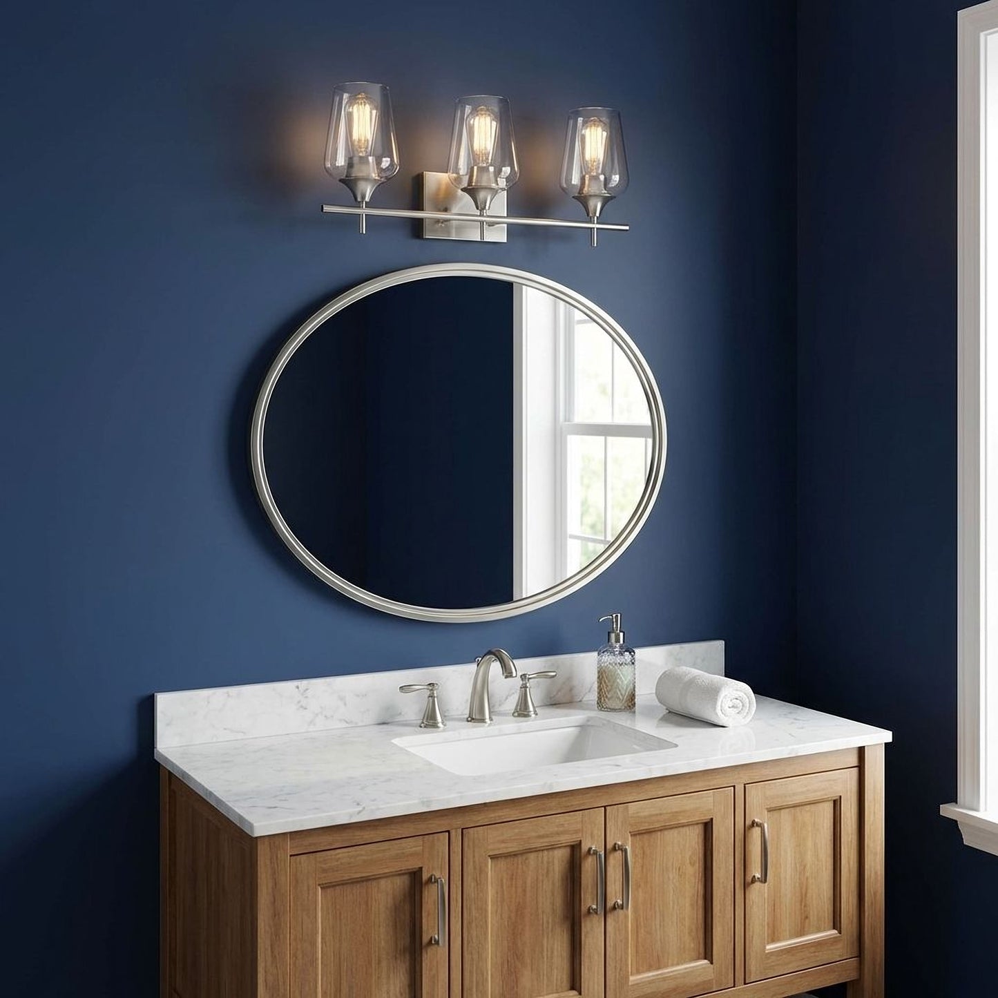 Octave 3-Light Bathroom Vanity Light in Polished Chrome