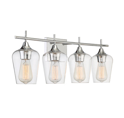 Octave 4-Light Bathroom Vanity Light in Polished Chrome