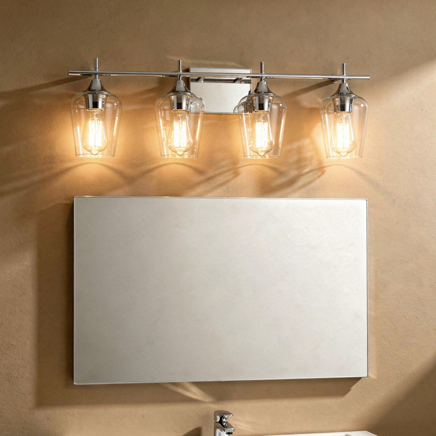 Octave 4-Light Bathroom Vanity Light in Polished Chrome