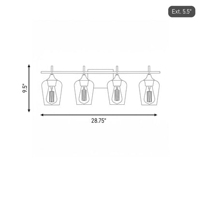 Octave 4-Light Bathroom Vanity Light in Polished Chrome