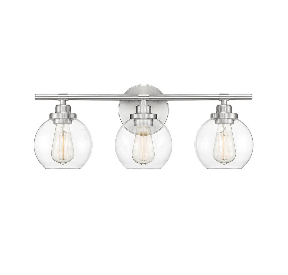 Savoy House Carson 3-Light Bath Vanity Satin Nickel