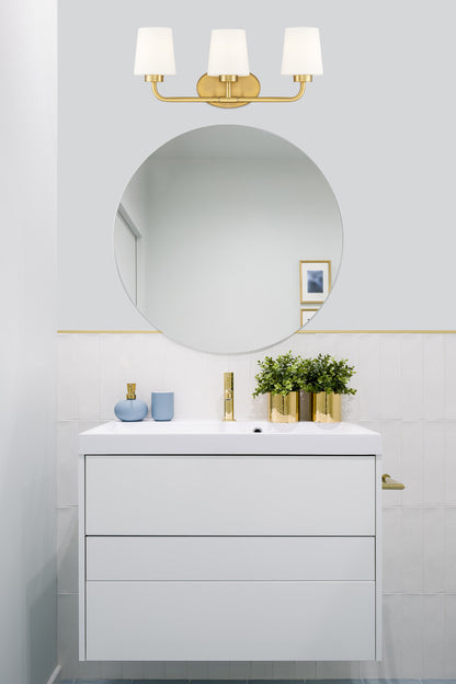 Capra Bath Vanity Light, 3-Light, Warm Brass, Glass Shade, 22"W Savoy House (8-4090-3-322 1R1KH)