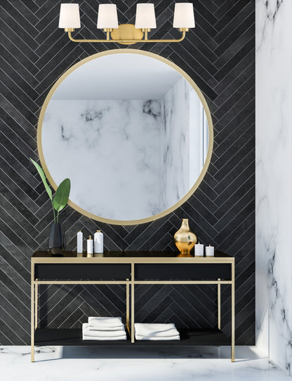 Capra Bath Vanity Light, 4-Light, Warm Brass, Glass Shade, 31"W Savoy House (8-4090-4-322 1R1KJ)