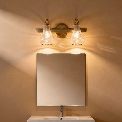 Adams 2-Light Bathroom Vanity Light in Warm Brass