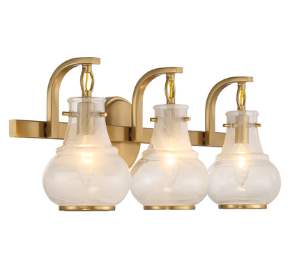 Adams 3-Light Bathroom Vanity Light in Warm Brass
