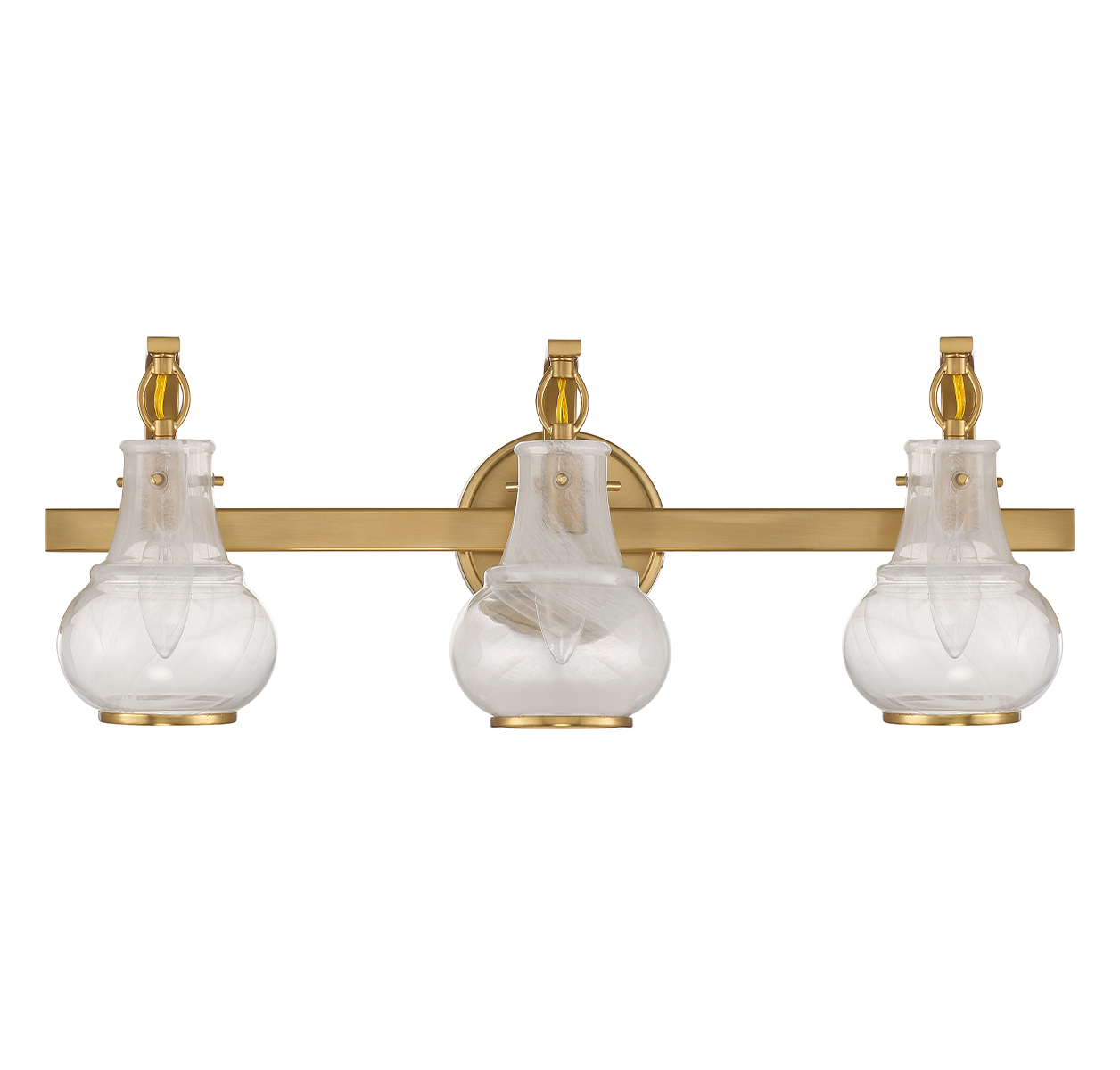 Adams 3-Light Bathroom Vanity Light in Warm Brass