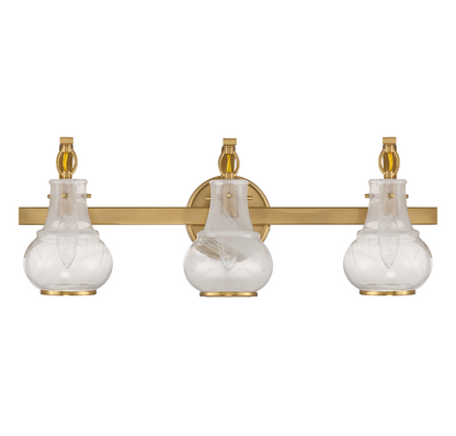 Adams 3-Light Bathroom Vanity Light in Warm Brass