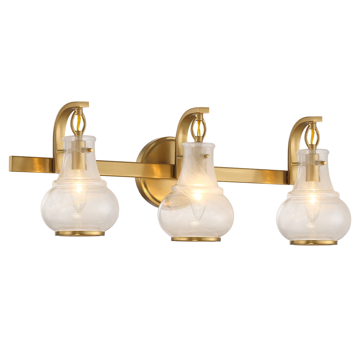 Adams 3-Light Bathroom Vanity Light in Warm Brass