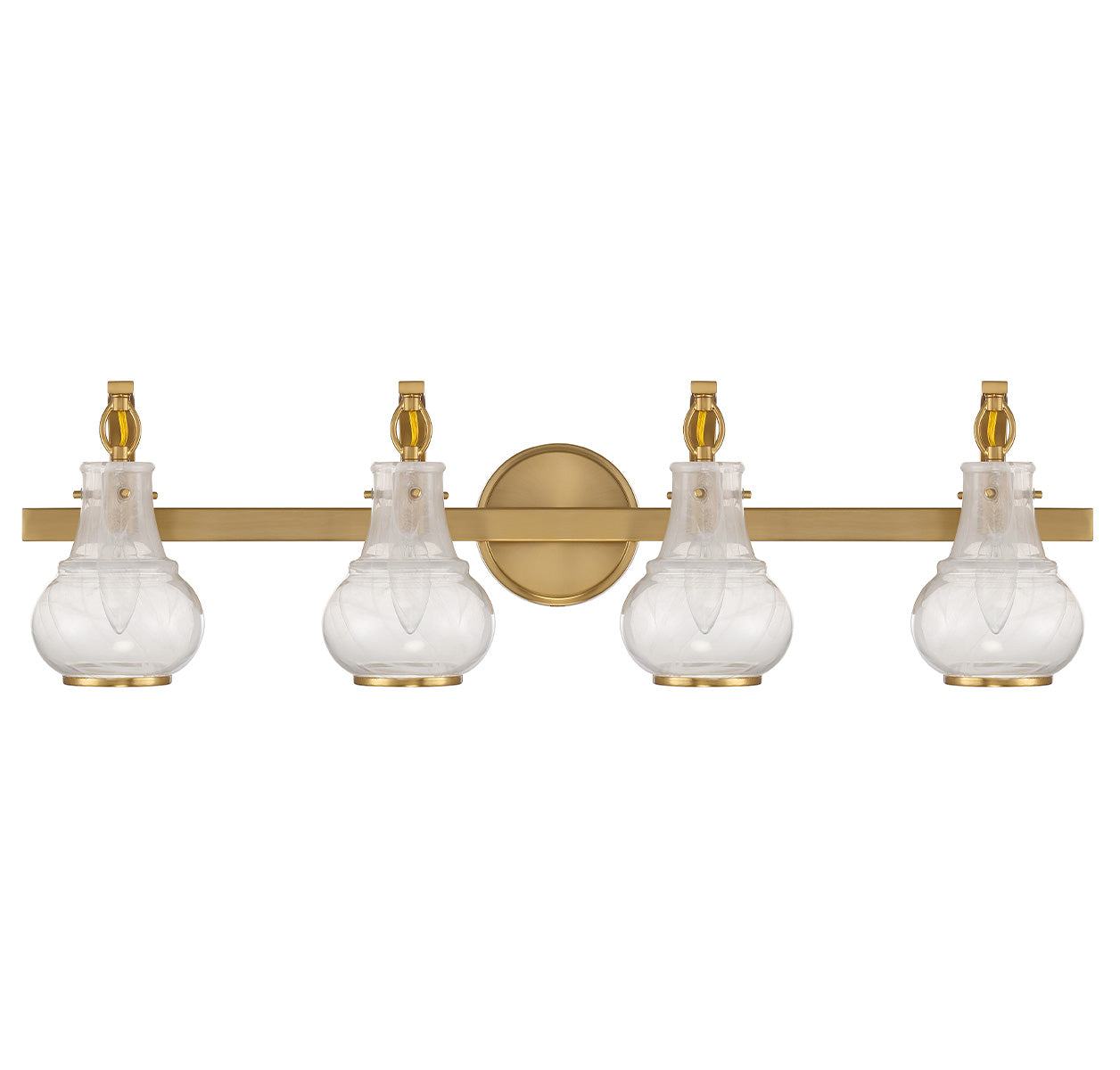 Adams 4-Light Bathroom Vanity Light in Warm Brass