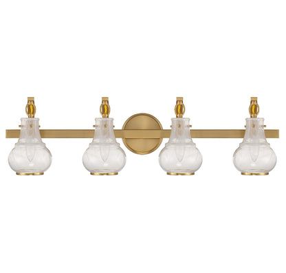 Adams 4-Light Bathroom Vanity Light in Warm Brass