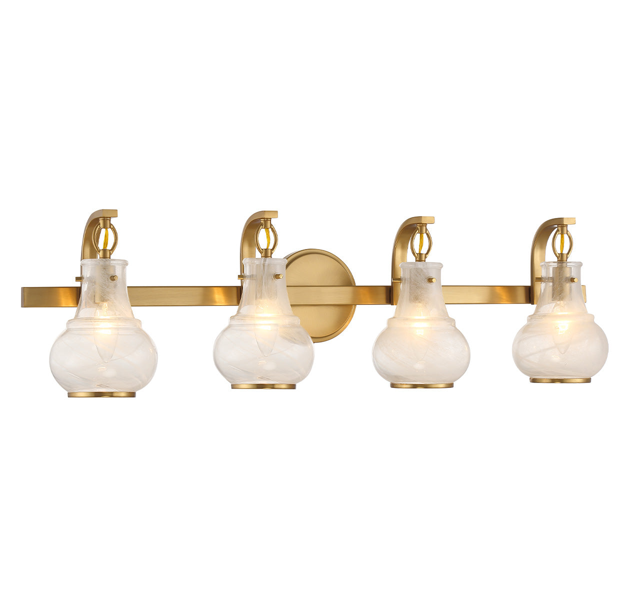 Adams 4-Light Bathroom Vanity Light in Warm Brass