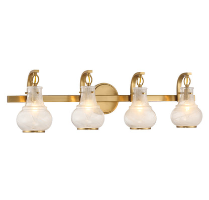 Adams 4-Light Bathroom Vanity Light in Warm Brass