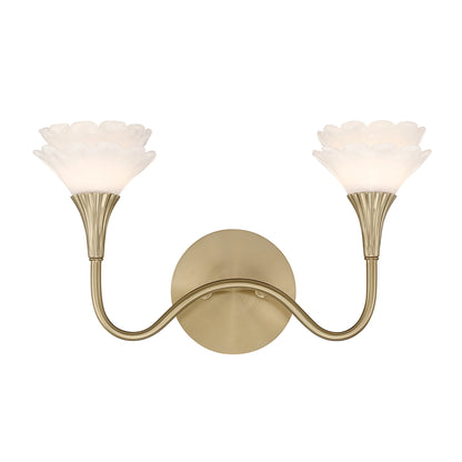 Savoy House Florena 2-Light Bathroom Vanity Light - Noble Brass