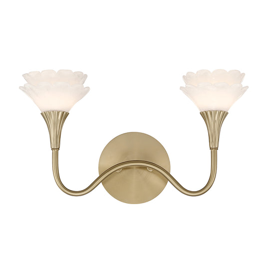 Savoy House Florena 2-Light Bathroom Vanity Light - Noble Brass