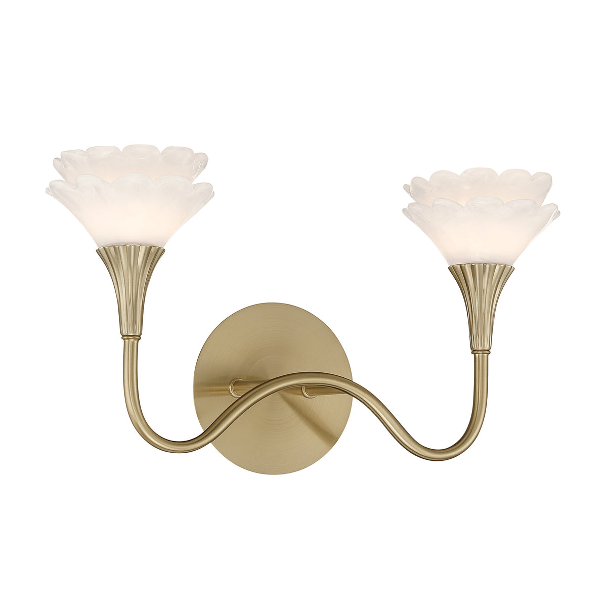Savoy House Florena 2-Light Bathroom Vanity Light - Noble Brass, view 4