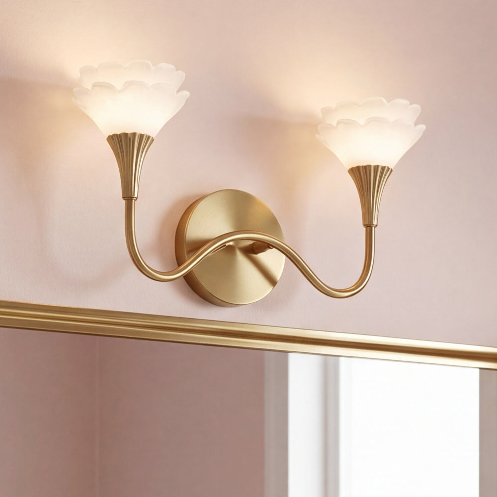Savoy House Florena 2-Light Bathroom Vanity Light - Noble Brass, view 2