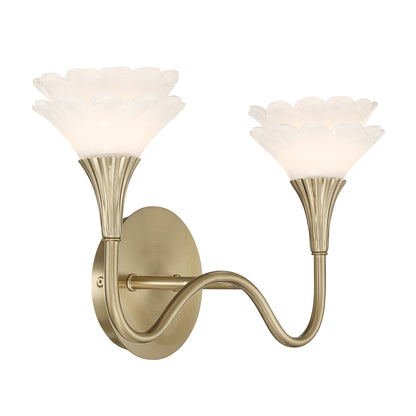 Savoy House Florena 2-Light Bathroom Vanity Light - Noble Brass, view 5