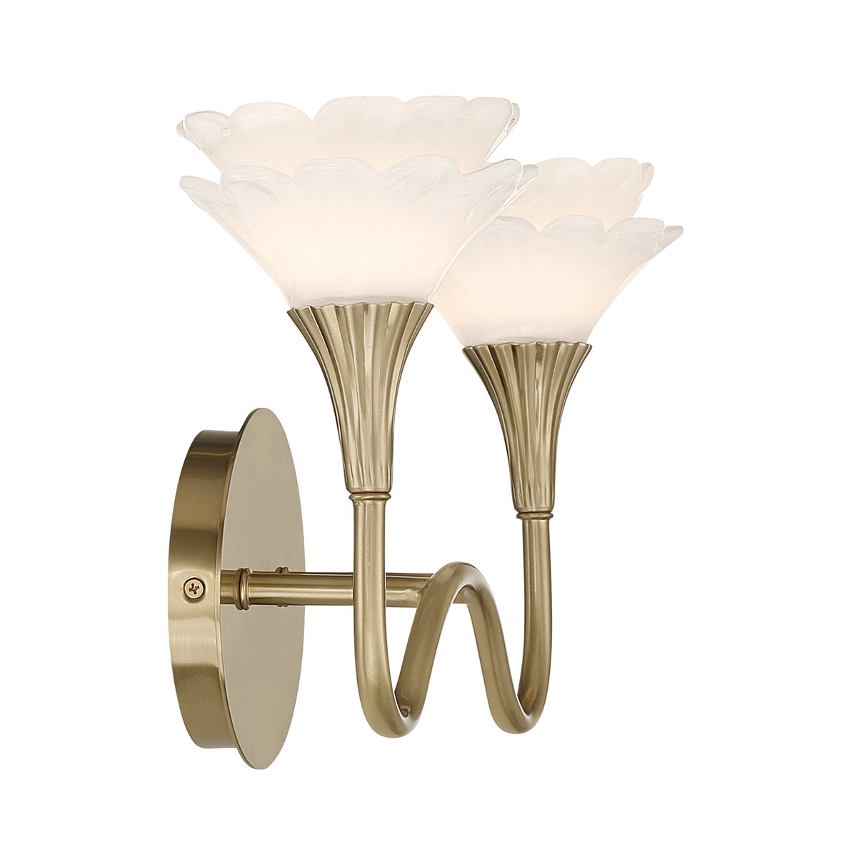 Savoy House Florena 2-Light Bathroom Vanity Light - Noble Brass, view 6